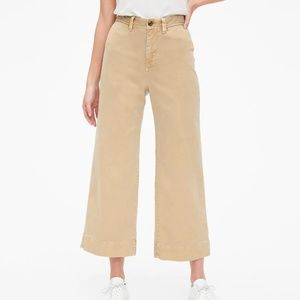 High Rise Wide-Leg Crop Chinos | GAP